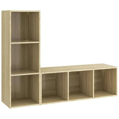 Mobili Tv 2 Pz Rovere Sonoma 107x35x37 Cm In Legno Multistrato - Foto 1