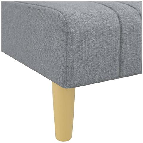 Divano Letto a L Grigio Chiaro 255x140x70 cm in Tessuto - Foto 9