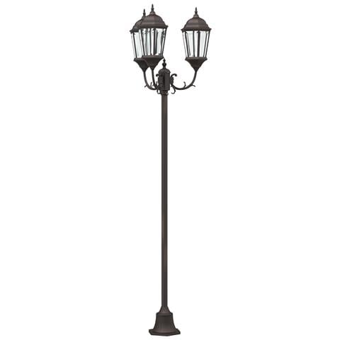 Palo da Giardino  con 3 Lampade E27 Bronzo 220 cm Alluminio - Foto 1