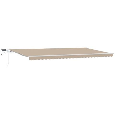 Tenda Retrattile Manuale con LED Beige 600x350 cm, Tessuto di Ricambio per Tenda  per Struttura 6x3.5 m Beige - Foto 1