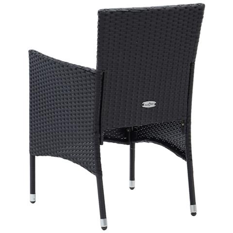 Set Pranzo da Giardino 9 pz con Cuscini in Polyrattan Nero - Foto 9