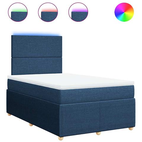 Giroletto a Molle con Materasso Blu 120x190 cm in Tessuto - Foto 1