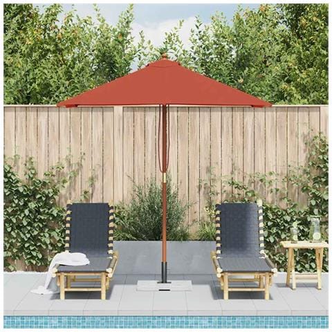 Ombrellone Da Esterni Con Palo In Legno 150x200 Cm Terracotta - Foto 2