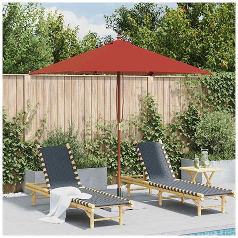 Ombrellone Da Esterni Con Palo In Legno 150x200 Cm Terracotta - Foto 8