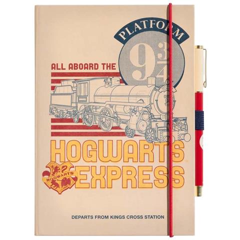 Quaderno A5 Con Penna Piattaforma 9 3/4 Hogwarts Express, Marrone / Beige - Foto 1