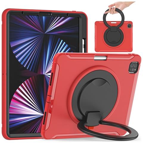 Custodia Per Ipad Pro 12.9"" Girevole Cavalletto E Alloggiamento Per Stilo Rosso - Foto 1