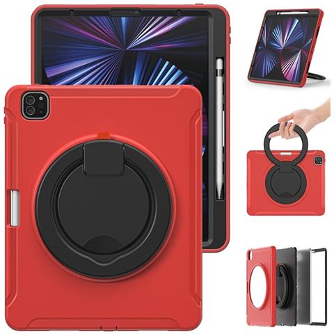 Custodia Per Ipad Pro 12.9"" Girevole Cavalletto E Alloggiamento Per Stilo Rosso - Foto 4