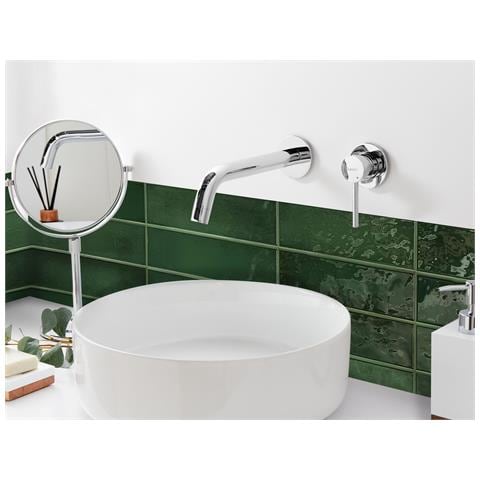 Rubinetto Miscelatore Da Parete Per Lavabo Traful Ottone Argento - Foto 1