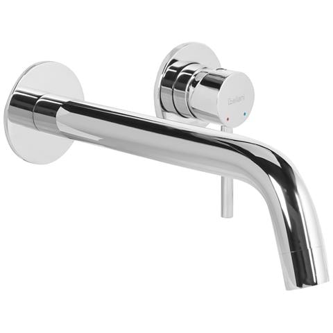 Rubinetto Miscelatore Da Parete Per Lavabo Traful Ottone Argento - Foto 2
