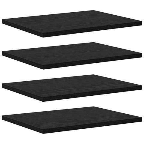 Scaffale 4 pcs Nero 40 x 30 x 1.5 cm Legno multistrato - Foto 1