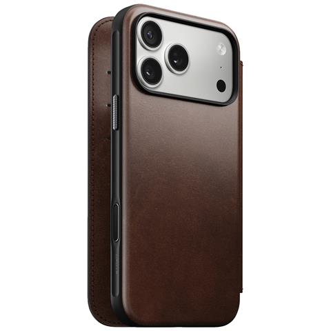 Custodia A Portafoglio Per Iphone 17 Pro Max Magsafe In Pelle Horween Serie Modern, Marrone Scuro - Foto 1