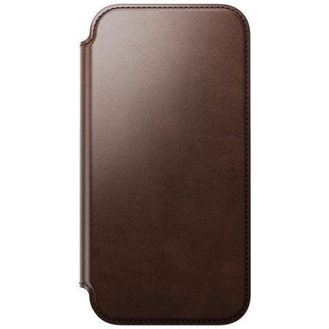 Custodia A Portafoglio Per Iphone 17 Pro Max Magsafe In Pelle Horween Serie Modern, Marrone Scuro - Foto 4