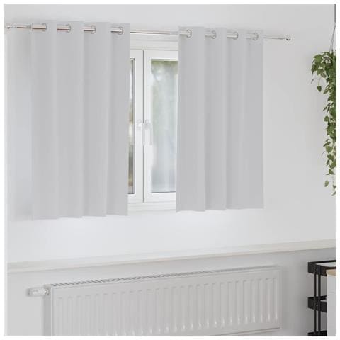 Tende con tende 2 pcs Grigio Chiaro Poliestere - Foto 2