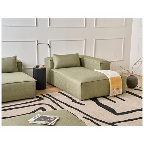 Chaise Longue Versione Sinistra Brande Tessuto Verde Chiaro - Foto 1