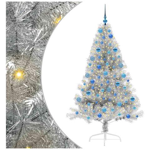 Albero di Natale artificiale con luci integrate Argento 180 cm - Foto 1