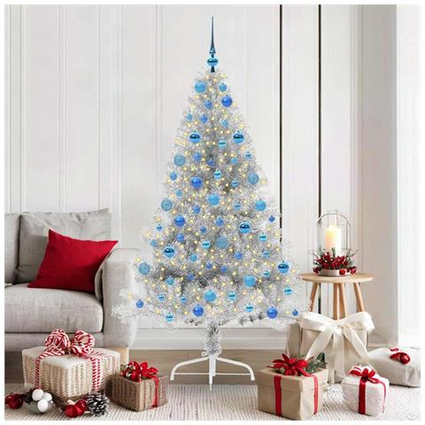 Albero di Natale artificiale con luci integrate Argento 180 cm - Foto 2