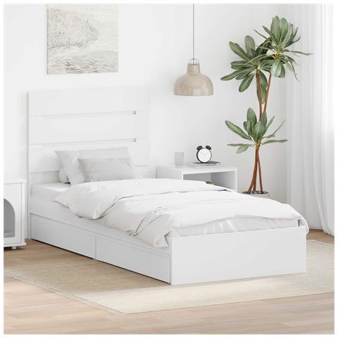 Letto con Contenitore Bianco 90 x 200 cm Legno multistrato - Foto 2