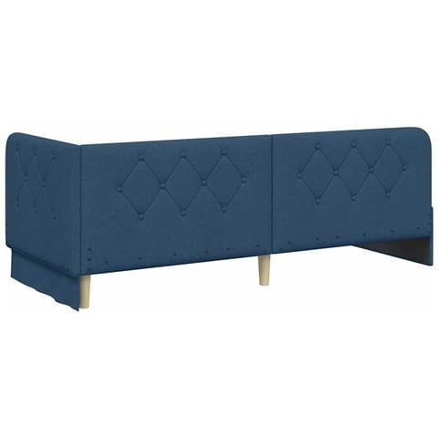 Cornice del letto ad angolo Blu 80 x 200 cm Tessuto - Foto 9