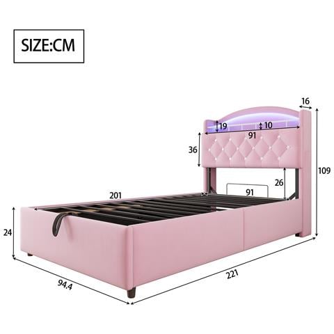 Letto Per Giovani Con Led Dinamico E Ampio Contenitore - Foto 3