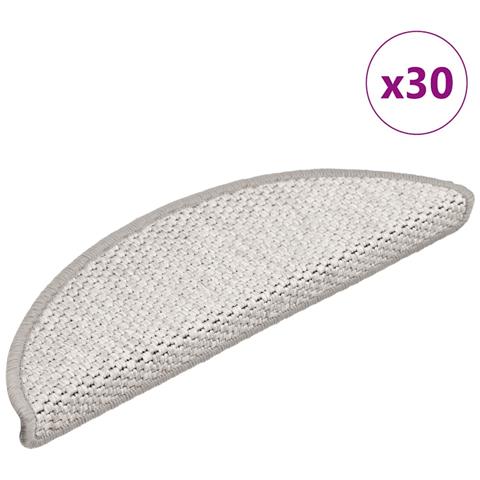 Tappeti Adesivi Scale Aspetto Sisal 30 pz 56x17x3 cm Platino - Foto 1