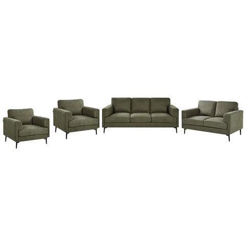 Set Da Salotto 7 Posti Lousto Tessuto Verde - Foto 2