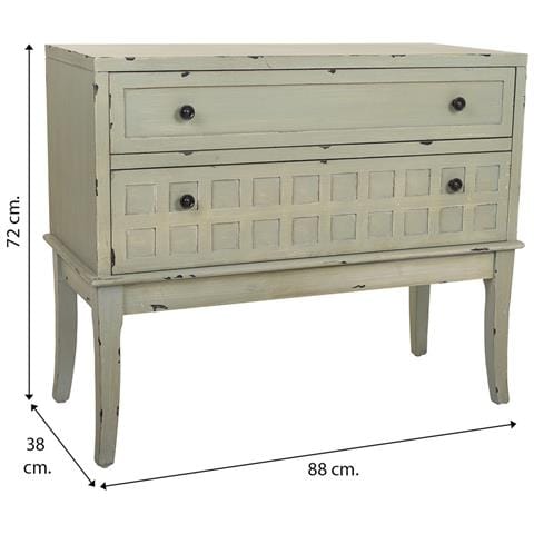 Cassettiera Mobile Da Ingresso In Legno Verde 88x38x72h - Foto 8