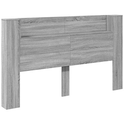 Testata con Mobile e LED Sonoma grigia 180 x 16,5 x 103,5 cm - Foto 1