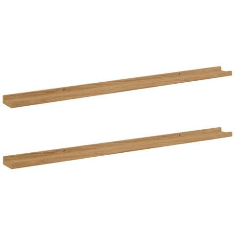Scaffale da parete con lo scaffale 2 pcs Marrone 115 x 9 x 3 cm - Foto 1