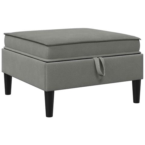 Pouf con Storage Grigio scuro Velluto - Foto 1