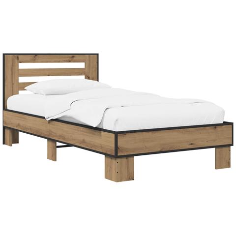 Struttura letto con testata Rovere Artigianale 80 x 200 cm - Foto 1