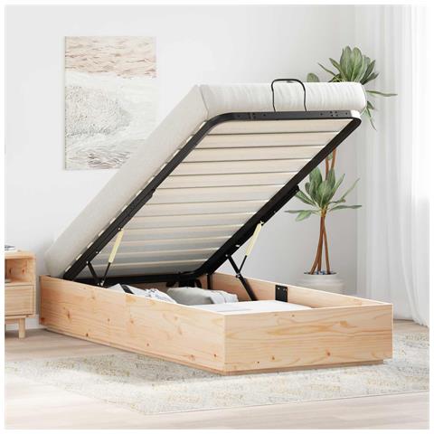 Letto ottomano Naturale 75 x 190 cm Legno di pino massiccio - Foto 2