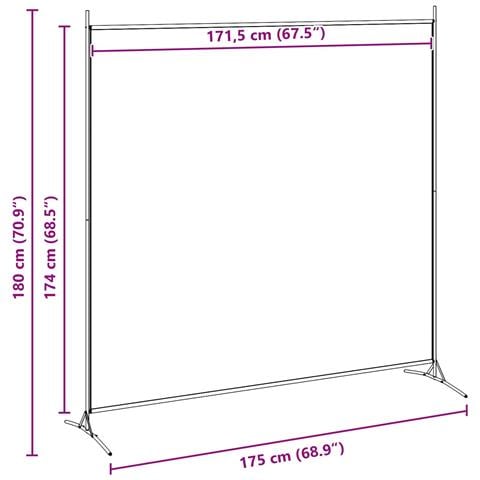 Divider per Stanze a Pannello Singolo Beige 175 x 180 cm - Foto 5