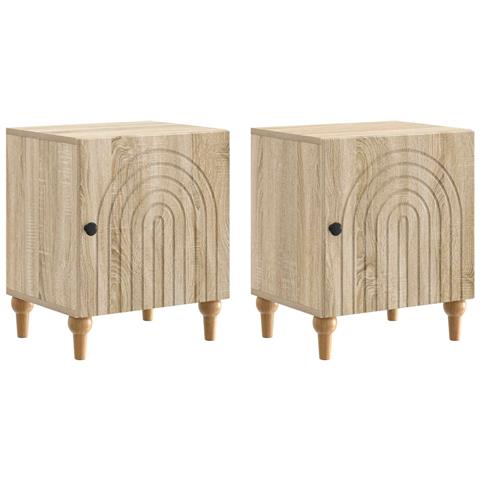 Armadio da Notte 2 pcs Rovere Sonoma 43 x 34,5 x 50 cm - Foto 1