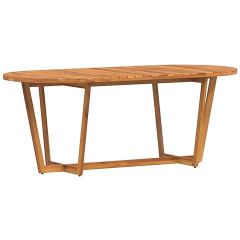 Tavolo da pranzo ovale da giardino 200x90x75 cm in Legno Massello di Acacia - Foto 1