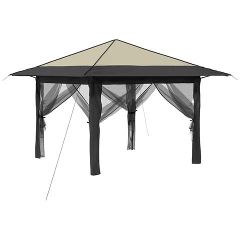 Gazebo con 4 Pareti Crema e Antracite - Foto 1