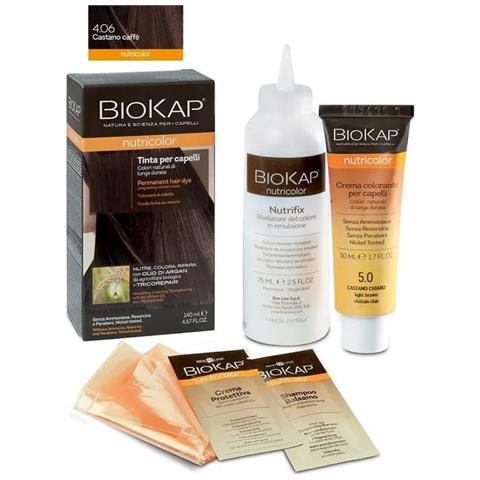Biokap Nutricolor 4,06 New Castano Caffe' Tinta Tubo + Flacone - Foto 1