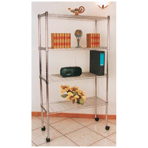 Scaffale Carrello Cromato 36x61x170 H - Foto 1