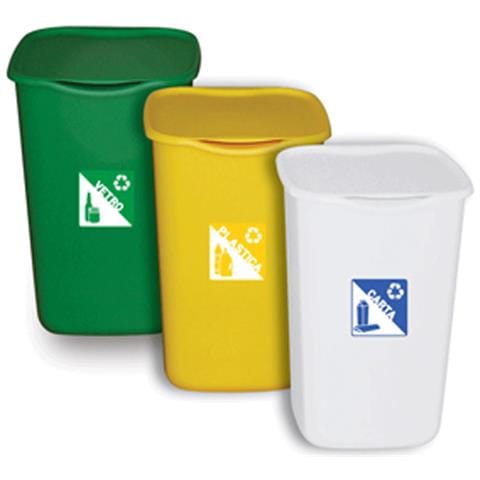 Secchio Secchi Contenitori Pattumiera 3 Secchi Verde Giallo Bianco Raccolta Differenziata 3 Contenitori - Foto 1