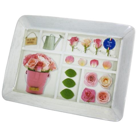 Vassoio Piccolo Bacheca Rose. Cm 31x23x2 - Foto 1