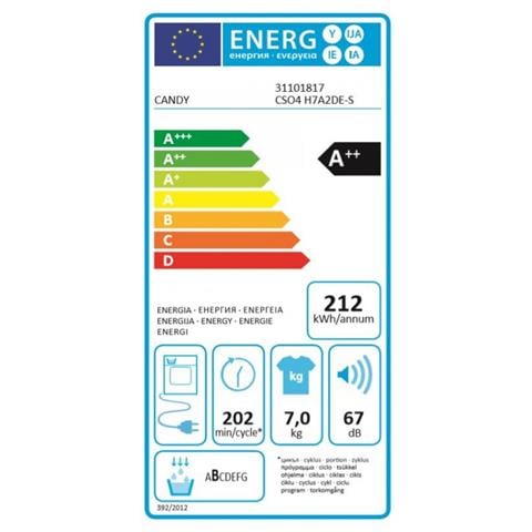 Asciugatrice Slim CSO4H7A2DE-S 7 Kg Classe A++ a Condensazone Wi-Fi + Bluetooth - Foto 2