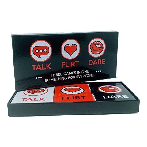 Gioco Romantico E Divertente Per Le Coppie: Cofanetto Per La Notte Di Un Appuntamento Con Antipasti Di Conversazione, Giochi Di Flirty E Fantastici Dares - Scegli Tra Le Carte Talk, Flirt O Dare Per 3 Giochi In 1 - Regalo Perfetto Per San Valentino! - Foto 1
