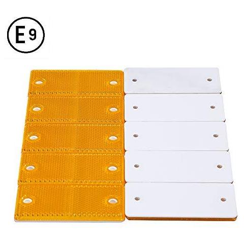 10 X Trailer Rettangolari Giallo Riflettori Riflettente Rettangolare Per Cancello Messaggi Rettangolare Posteriore Riflettori Vite Di Fissaggio Rimorchio Riflettore Rv Adatto Trattore Stradale Porta Riflettori (giallo) - Foto 2