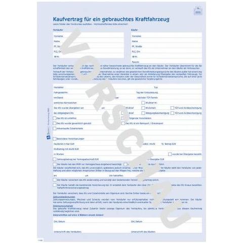 Zweckform Vordruck ""kaufvertrag Fr Kfz"", 4- Fach, A4 - Fr Den Markt: D - L - A (2880) - Foto 2