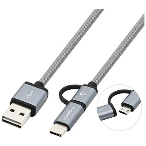 COO-CAB-U2MC-BL Cavo USB 1 m USB A USB C / Micro-USB B Maschio Blu - Foto 2