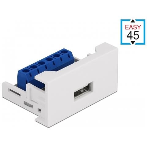 Modulo Easy 45 USB 2.0 Tipo-A femmina a morsettiera 22,5 x 45 mm - Foto 1