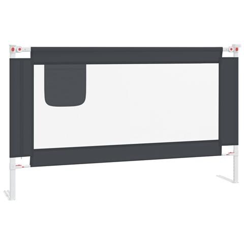 Sponda Letto Sicurezza Bambini Grigio Scuro 140x25 cm Tessuto - Foto 1