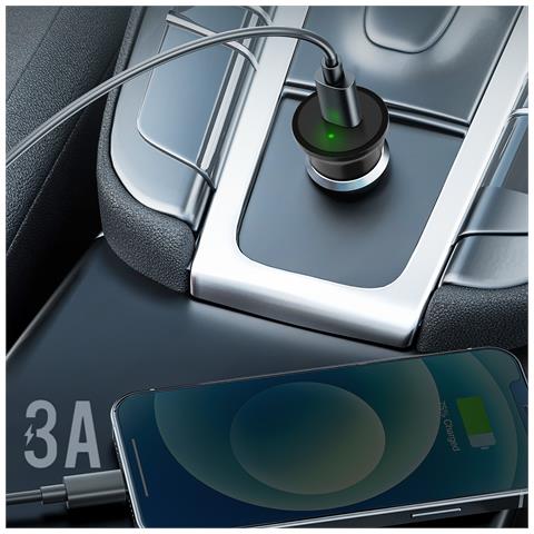 Caricatore Da Accendisigari Auto Ricarica Rapida 3a Quick Charge 3.0, Nero - Foto 5