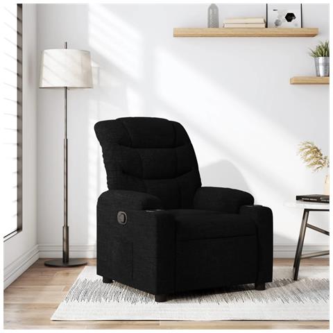 Poltrona Reclinabile In Tessuto Nero - Foto 1