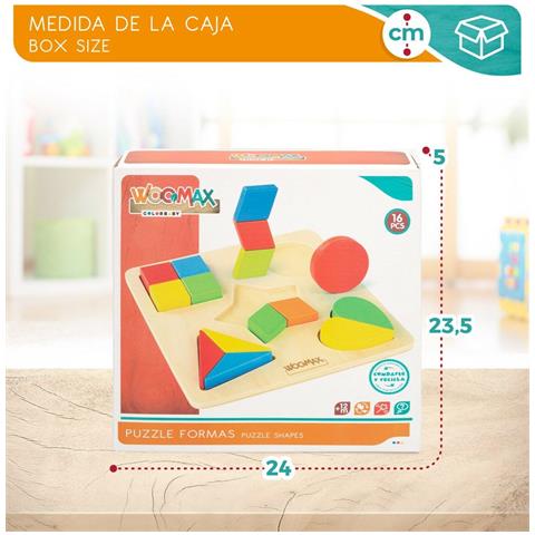 Puzzle Di Legno Per Bambini Woomax Forme + 12 Mesi 16 Pezzi (6 Unità) - Foto 2