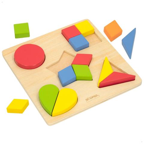 Puzzle Di Legno Per Bambini Woomax Forme + 12 Mesi 16 Pezzi (6 Unità) - Foto 7